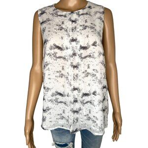 Badgley Mischka Studio NWT Sleeveless Chiffon Blouse White Size L